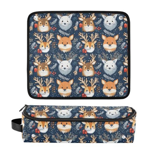 Bolso organizador resistente al calor para herramientas de cabello con diseño Woodland Animal Marble miniatura 3