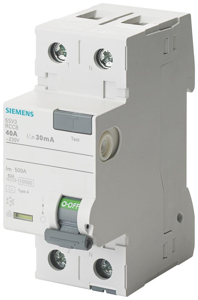 Siemens 5SV – wyłącznik nadprądowy clase-a 2-biegunowy 40 A 100 mA 70 mm