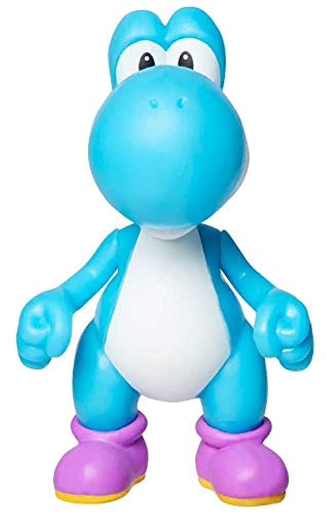 Super Mario Action Figure 2.5 Inch Light Blue Yoshi Collectible Toy