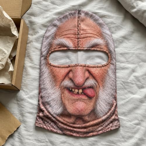 Funny Ski Mask Old Man Realistic Funny 3D Printed Face Balaclava Winter - image 5