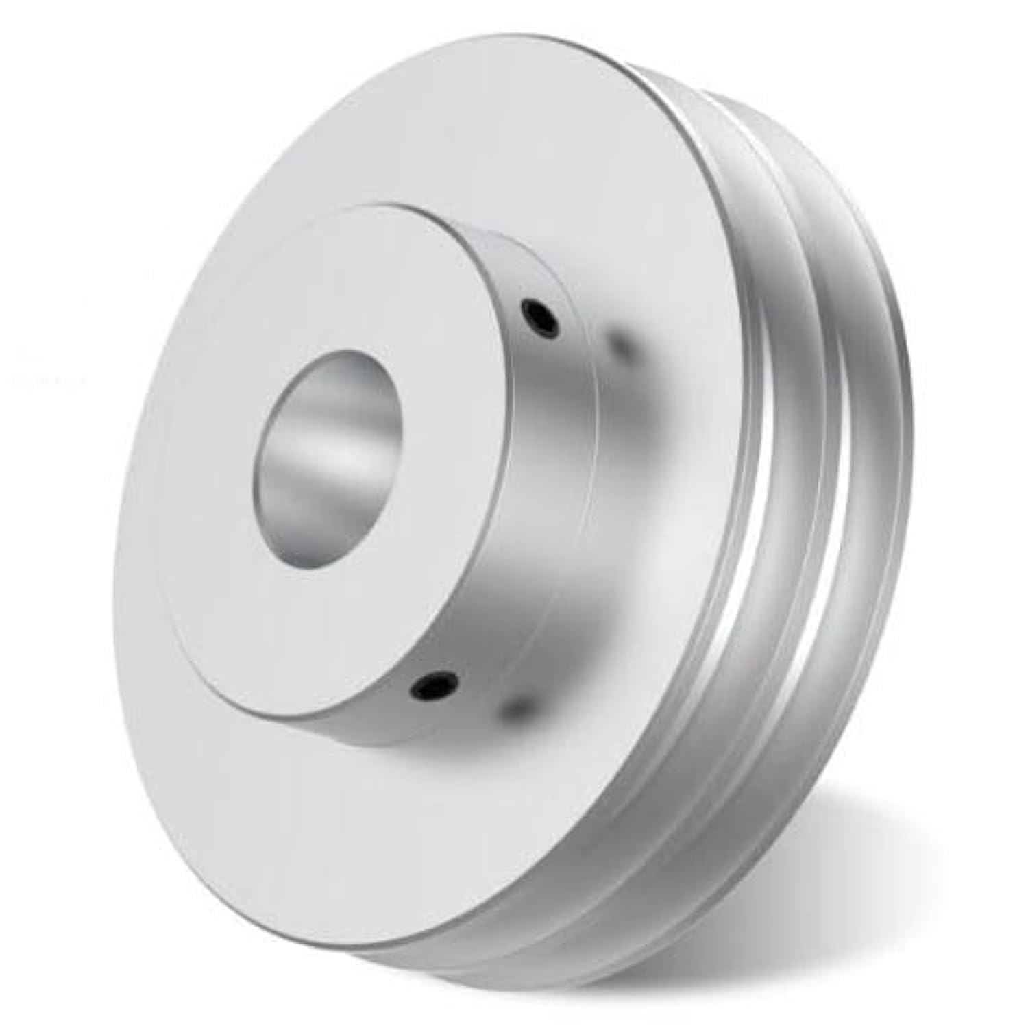 CHANCS Doppelkeilriemenscheibe aus Aluminiumlegierung 60mm OD 20mm fester Durchmesser Riemenscheibe für Motorwelle 6mm(1/4") PU-Rundriemen