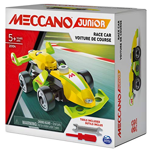 51WGrKE460L MECCANO - Mes PREMIÈRES CONSTRUCTIONS Junior - Voiture de Course, Moto, Hélicoptère ou Bulldozer - Jeu Construction avec 2 Outils - Modèle aléatoire - Jouet Enfant 5 Ans et +