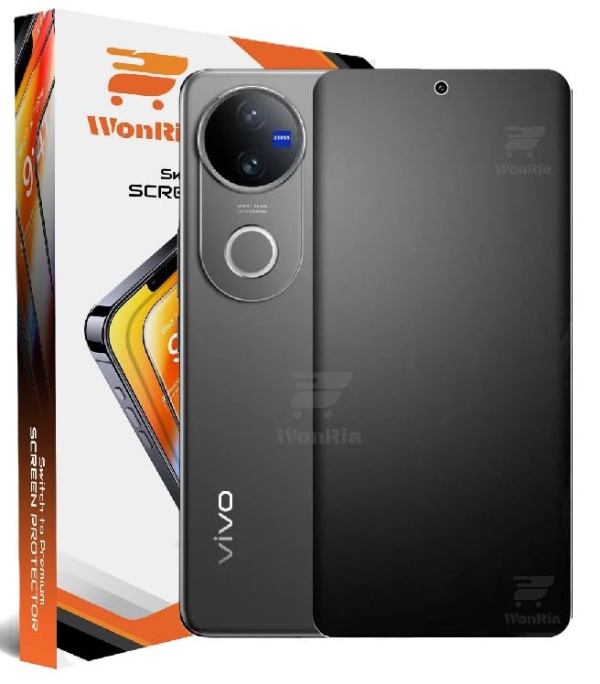 Image of WonRia 1 Pack - Premium Matte UV Tempered Glass For Vivo V50 5G Curved Screen Protecor Guard Fingerprint Compatible Edge to Edge - Installation Kit