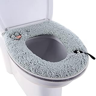 Warm Plush Washable Thicken Toilet Seat Cover Pads Mat with Handle and Zipper