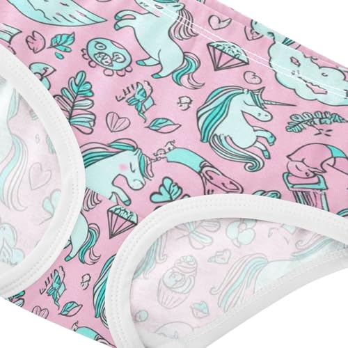 Cute Unicorns Pink Girl Panties Cute Girls Underwear Toddlers Cotton Fancy Briefs Underpants 2t4