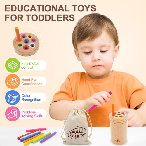 Image of Montessori Toys for Toddlers 1-3: Wooden Learning Color Sorting Toys for Toddlers, Preschool Fine Motor Developmental Sensory Travel Toys, Busy Board for 18 month old, Baby Birthday Gifts Boys Girls