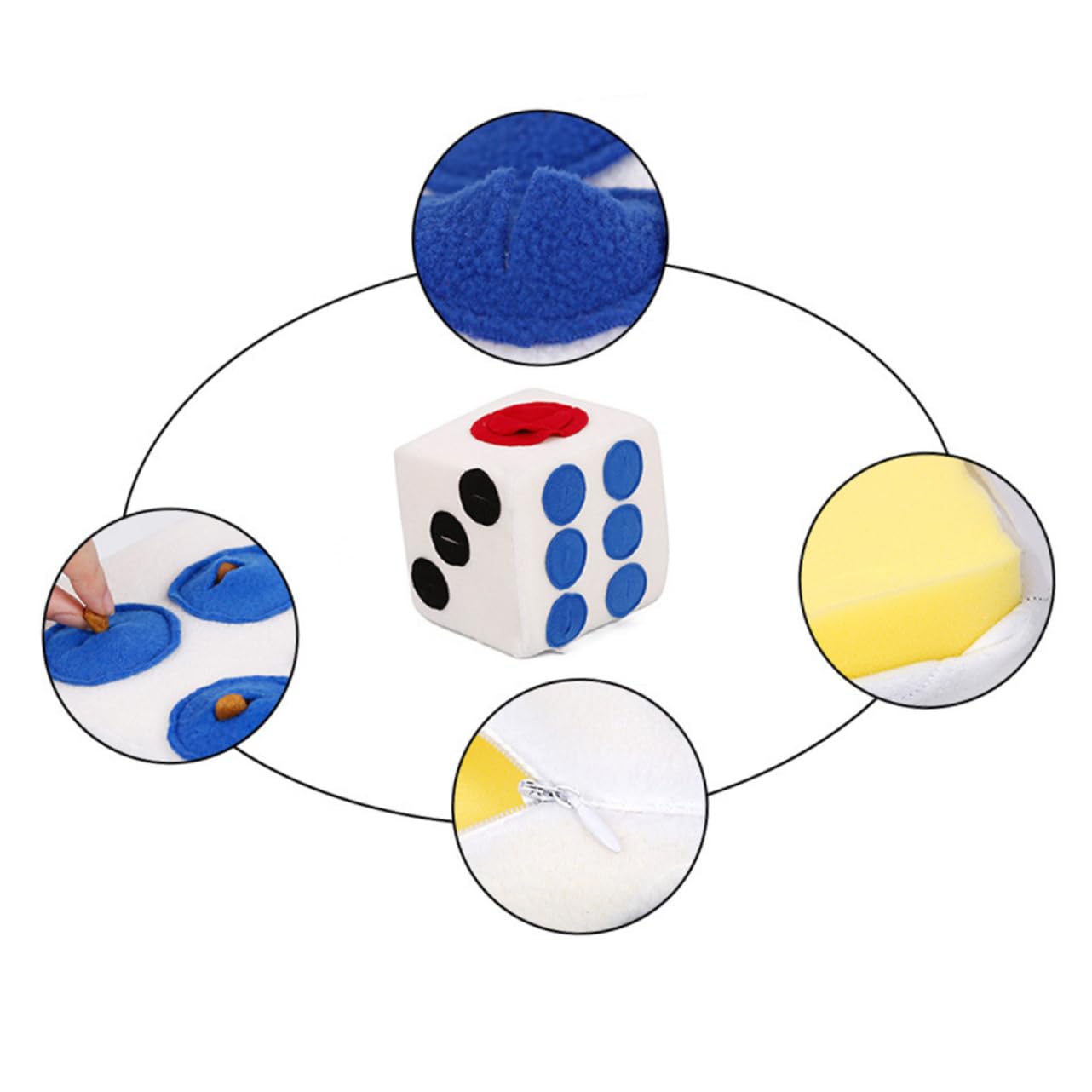 SUPVOX Jouet Chien Peluche Forme Dé Distributeur Croquettes Anti-étranglement Jouet Olfactif Alimentation Lente