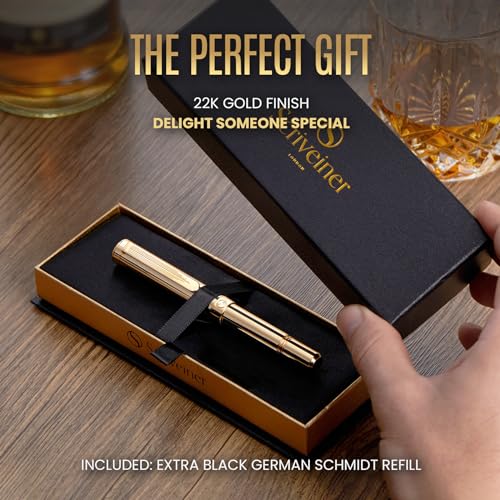 Scriveiner EDC-GOLD-RB-G-IP Heavy Gold Rollerball Pen, Award Winning Luxury Pocket Pen thumb #2
