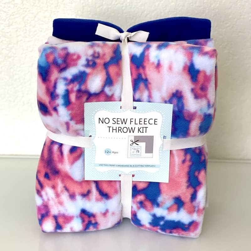 DAVID TEXTILES Cloud Shibori - Kit de tela de forro polar sin costuras de alta calidad con teñido anudado (50 x 60), multicolor