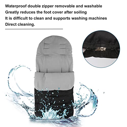 Aicharynic Winter Fußsack Kinderwagen, Universal Baby Fußsack, Weicher Baby Schlafsack Winterfußsack Babyschale mit Reißverschluss Wasserdicht Baby Wintersack für Alle Gängigen Kinderwagen Buggys