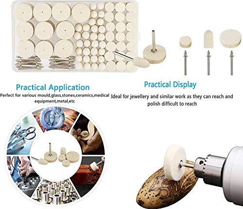 Image of DIY Crafts Design No # 4, Pack Of 10 Pcs, Wool Felt Polishing Bits Mandrel; Accessories Rota (Design No # 4, Pack Of 10 Pcs)