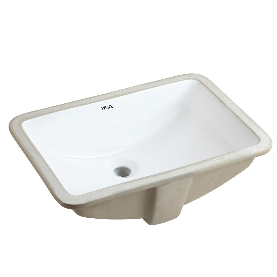 WinZo WZ7423 Rectangular Bathroom Undermount Sink,21 Inch Porcelain Undercounter Basin for ...