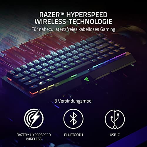 Razer BlackWidow V3 Mini HyperSpeed (Green Switch) - Kabellose 65% Mechanische Gaming Tastatur (Klickende Mechanische Switches, USB-C… – Ansicht 3