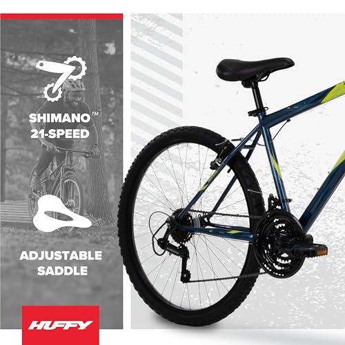 Image of Huffy Stone Mountain Bike for Men and Women, 20 inch /24 inch /26 inch, 6-Speed (20 inch) or 21-Speed, Front or Dual Suspension (Varies), Multiple Colors, Adjustable Saddle, Shimano Equipped, All-Terrain Tires
