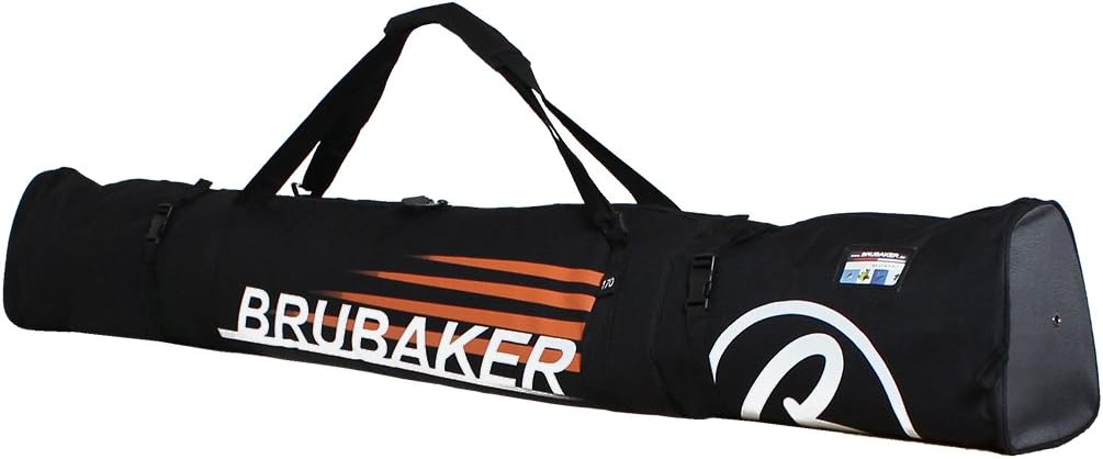 BRUBAKER Ski Bag Carver Champion for 1 Pair of Ski and Poles, Padded, Resistant