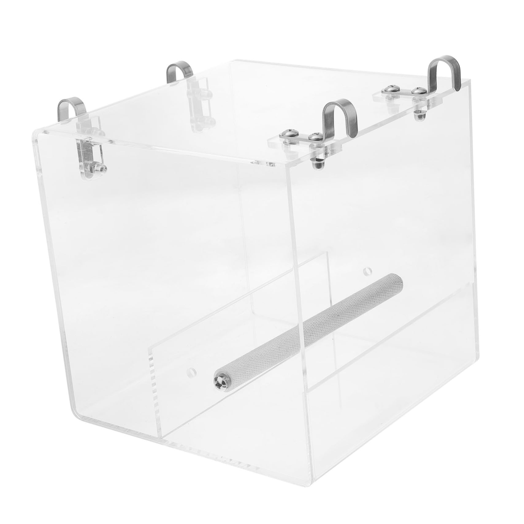 NUOBESTY Mangiatoia Automatica in Plastica per Uccelli Ciotola per Cibo e Acqua Facile da Installare su Gabbia Adatta Pappagalli e Piccoli Volatili Design Trasparente