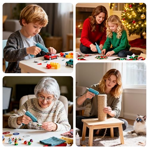 Cordless Hot Glue Gun with 20 Glue Sticks, 90s Fast Heating Mini Glue Gun with Smart Power-Off and Leak-Proof Nozzle, Type-C Rechargeable Adhesive Tool for DIY Crafts, Home Repairs and Decorations - Image 4