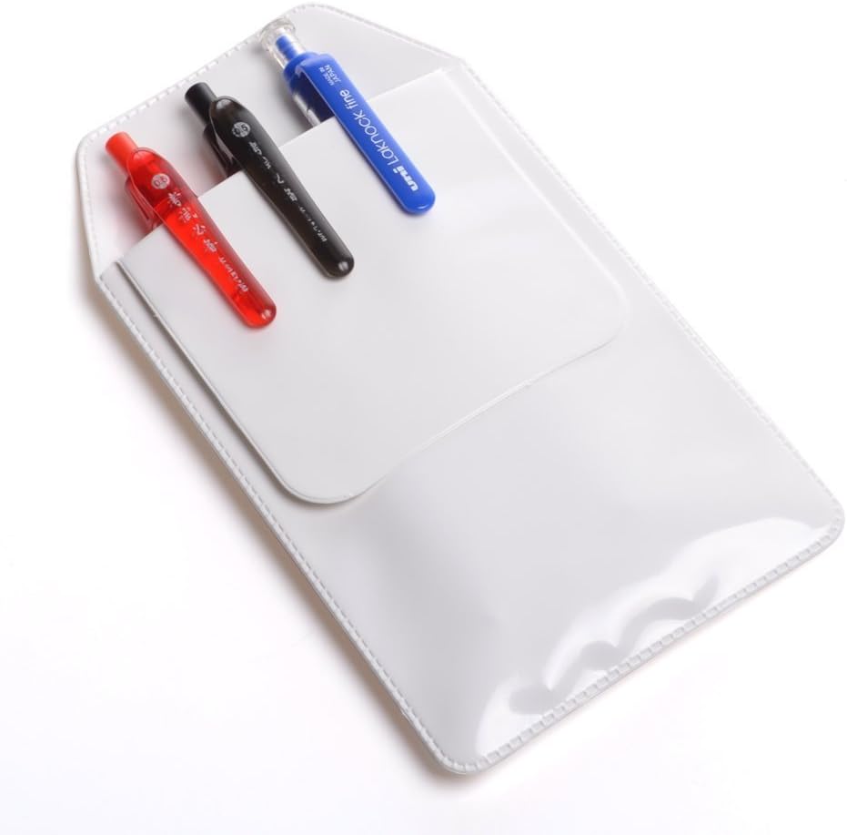 Armear 5 PCS White Pocket Protector for Pen Leaks - Heavy Duty Pen Holder Pouch for Shirts/Pants/Lab Coats