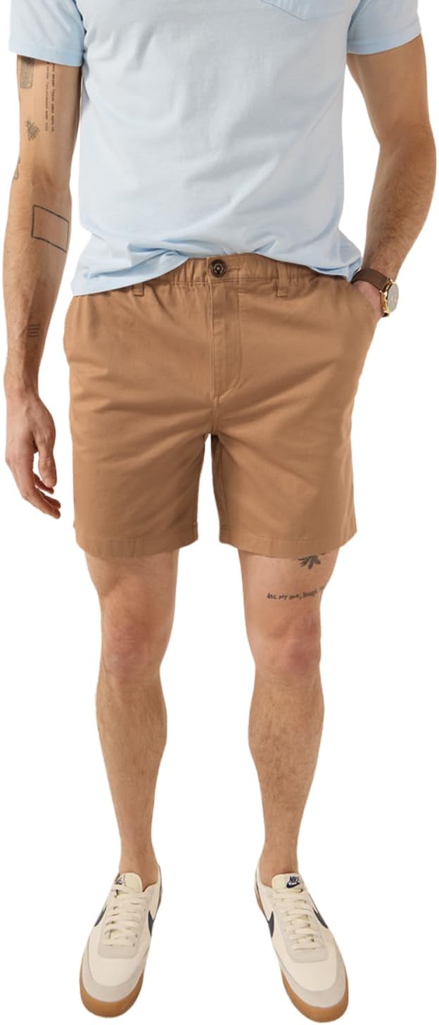 Chubbies Chino Shorts Men 7 Inch - Mens Shorts Casual with Elastic Waistband, Side and Back Pockets, Stretch Cotton Blend
