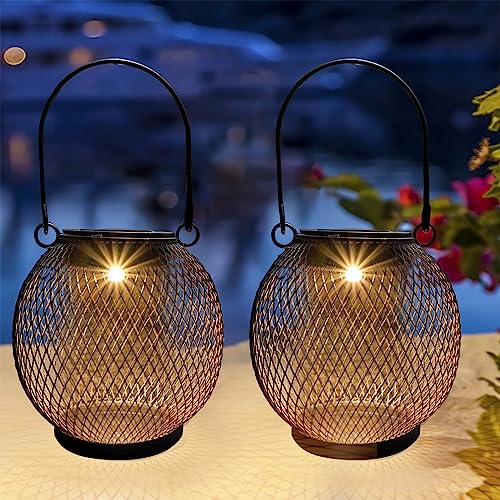 Solar Laternen Mit Flammeneffekt - Wasserdichte Gartenlaternen Mit Hanfseil