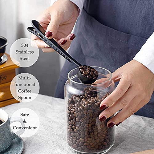 Cooktaitai Coffee Scoops,Metal Measuring Spoons, Coffee Scooper With Clip For Ground Coffee, Tea, Protein Scoop, Tablespoon Measure Spoon-Black #TOP3