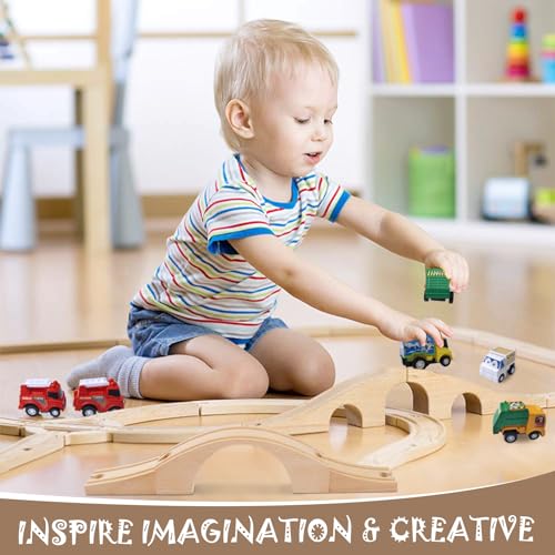 Image of 1 Pack Wood Train Track Extension Wooden Train Bridge Track Wood Train Accessories Wooden Railway Bridge Wood Train Track Connectors Compatible with Most Toy Train Railroads for Birthdays