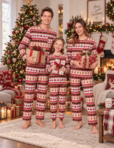 Ekouaer Matching Family Sets Christmas Pajamas Set Xmas PJS Sleepwear - image 3