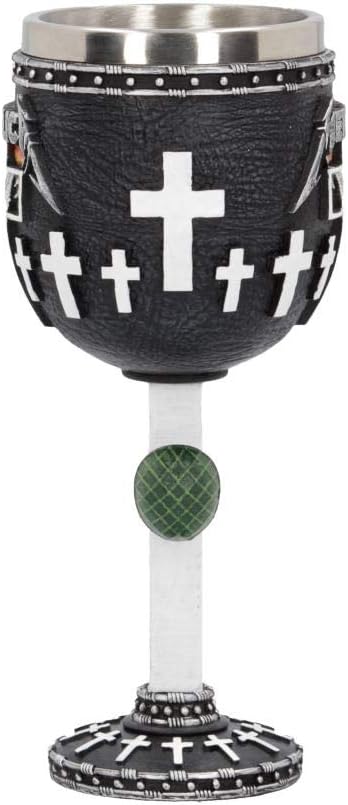 Nemesis Now B4682N9 Metallica-Master of Puppets Goblet 18cm, Resin w/Stainless Steel Insert, Black, One Size