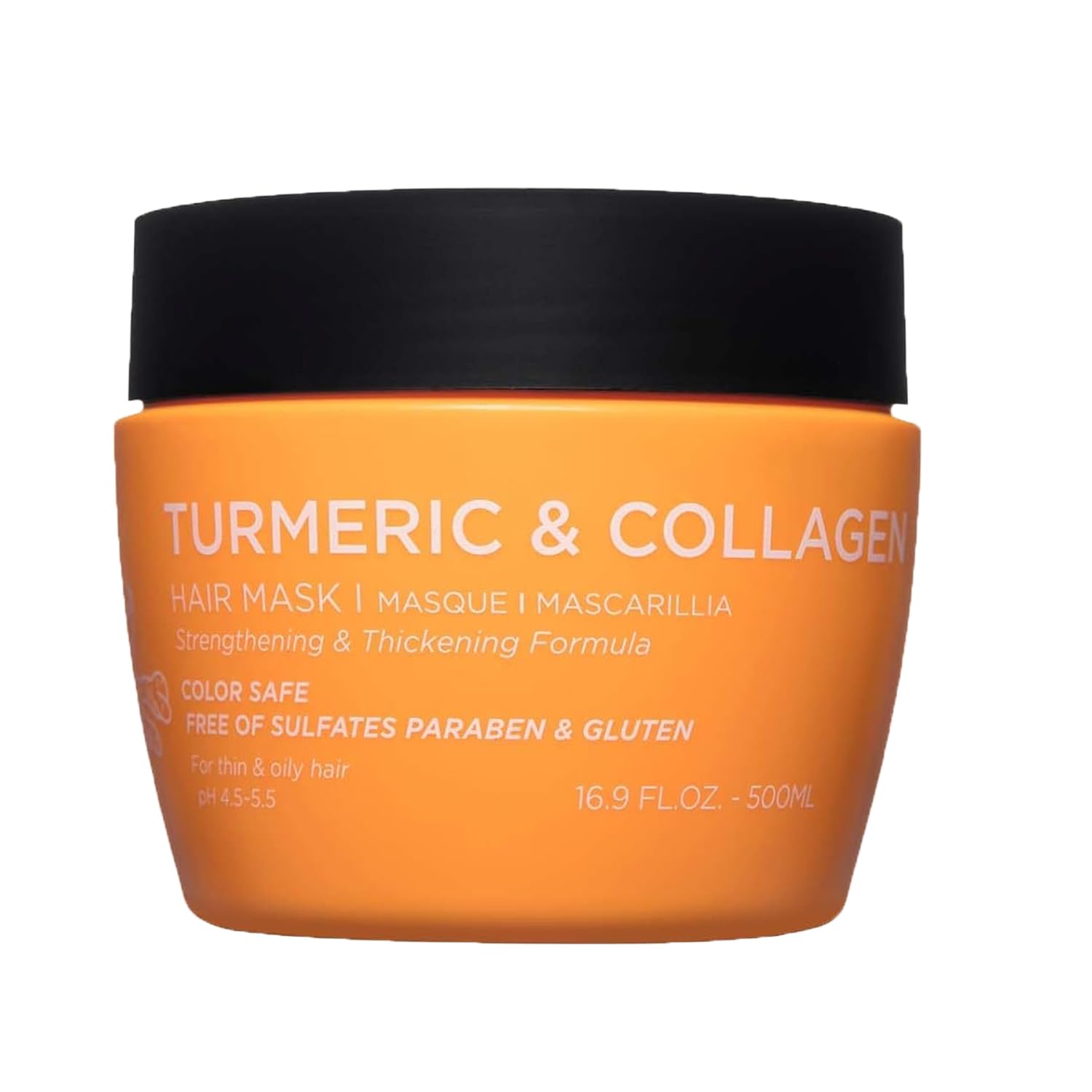 Luseta Turmeric & Collagen Hair Mask Thickening Hair Treatment for Thin and Oily Hair, Nourish Scalp, Frizz Control & Add Shine, Sulfate Free