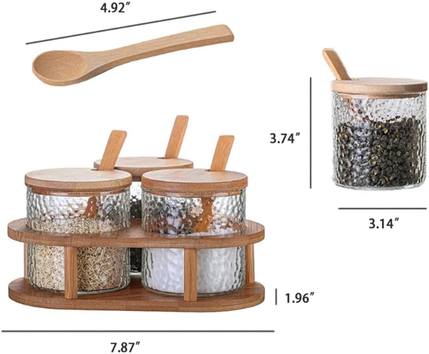 Seasoning Jar Sugar Bowl With Lid And Spoon Transparent Tube Salt Can