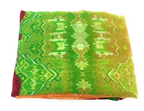 Inhika Women's Fabric Georgette Fabric, Kurti Material, Parrot Green Colour, Printed Work | Vestido de Tela Material Mujer por el Metro para Coser