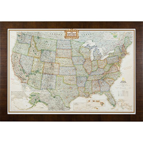 Craig Frames Wayfarer, Executive United States Push Pin Travel Map,