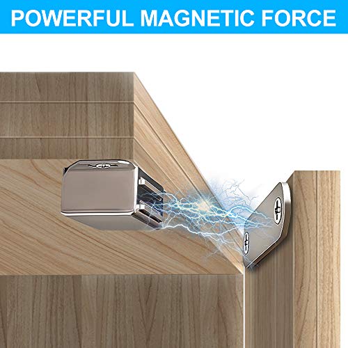 4 Pack Cabinet Door Magnets, Upgrade Stainless Steel Magnetic Door Catch, 20 lbs Cabinet Magnetic Catch with Strong Magnetic for Kitchen Cupboard Wardrobe Closet Drawer Latch (with Screws)