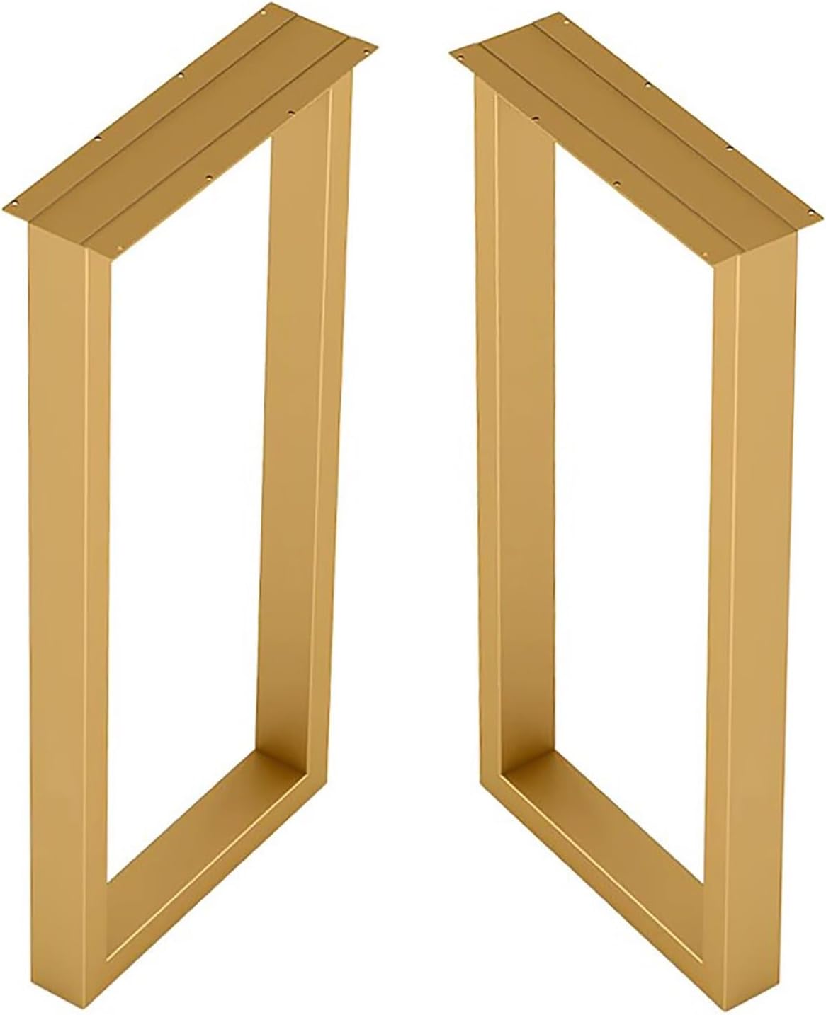 Black Square Metal Table Legs,Industrial Dining Table Legs,DIY Furniture Legs for Workbench Meeting Room Table,Set of 2(40x100cm(16x39inch), Gold)