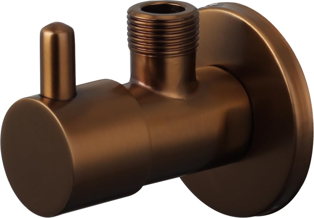 GME Llave de Escuadra 1/2” x 3/8” Cobre Cepillado – Pack 2 Unidades – Válvula Angular de Corte para WC y Lavabo