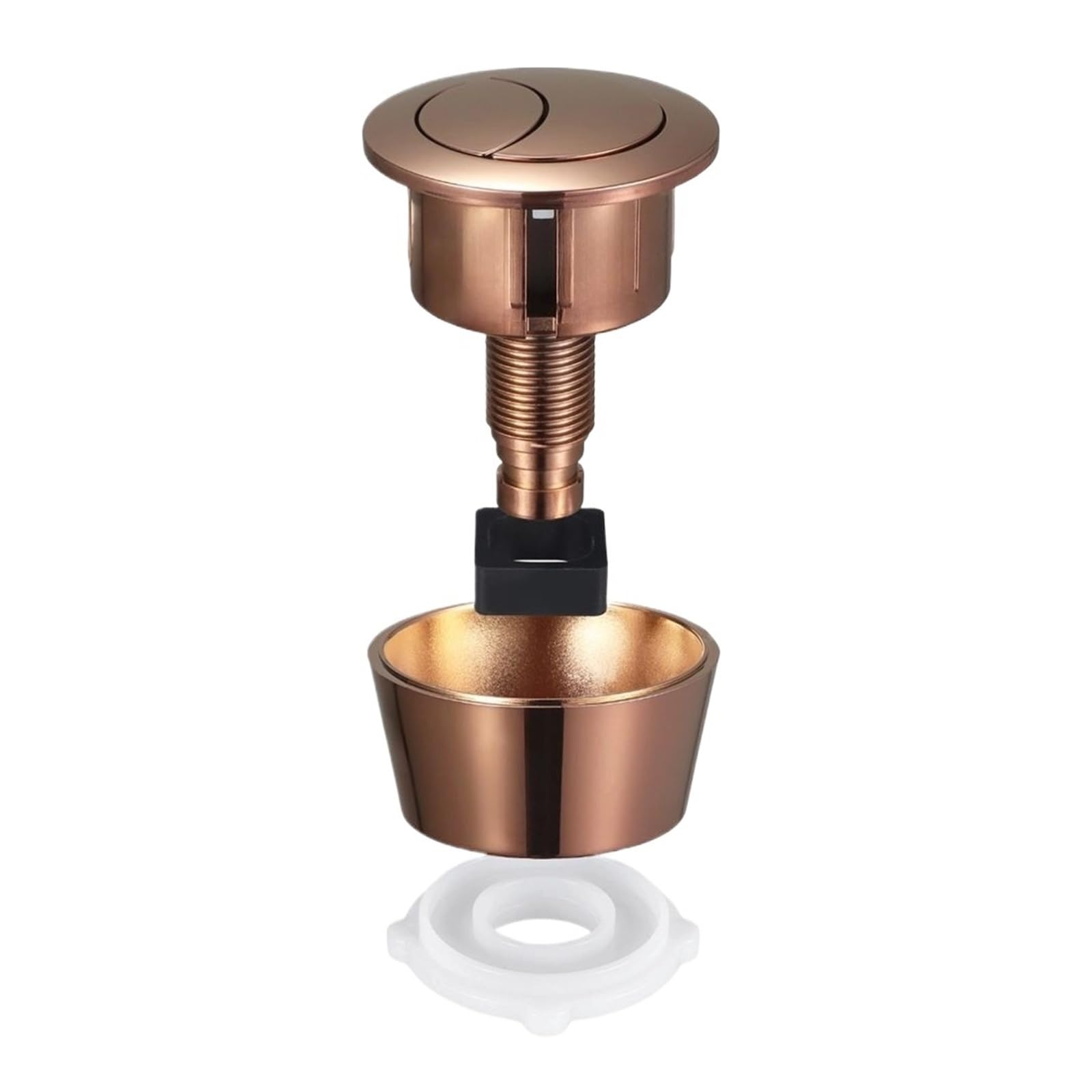 Kit de botón de descarga de inodoro, reemplazo de válvula Dual for tanque con agujeros de tapa de cisterna de 20mm y 40mm(Rose gold)