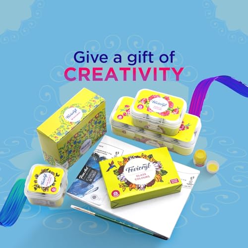 Fevicryl Painting Colour Set with 7 Art Supplies - Acrylic paint, Glass colours, 3D Outliner, Canvas, Brushes - Perfect gift for Students, Children and Artists. (Image - 5)