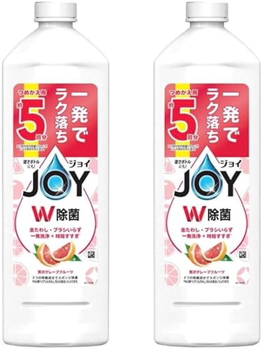【まとめ買い】P&G ジョイ W除菌 食器用洗剤 グレープフルーツ 詰め替え 670mL×2個 (グレープフルーツ)