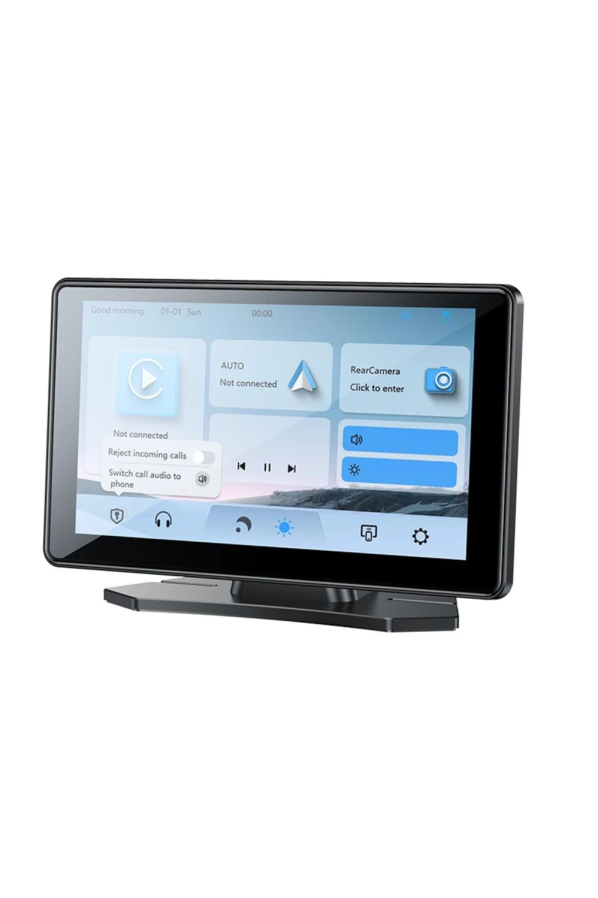 YESIDO Multimedya Araç Sistemi - BT5.0 Dahili Mikrofonlu 7 inç 60Hz HD Ekranlı Taşınabilir Navigasyon, CarPlay, Android Auto, AirPlay ve Bluetooth Destekli, 1024x600, KM17, Siyah