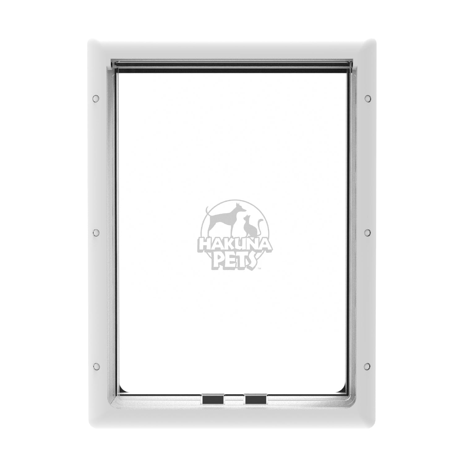 Hakuna Pets Essential Pet Door for Screens, Doors and Walls up to 2.76" Thick, for Dogs up to 100 lbs., Large, White