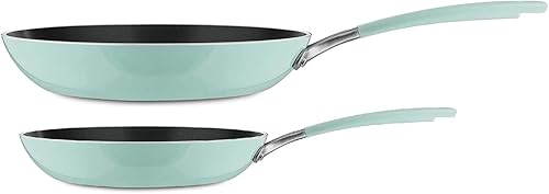 KitchenAid Sartén antiadherente de aluminio de 10.0in y 12.0in, 2 unidades, sartén de acero inoxidable de calibre pesado 4.0, apto para horno de