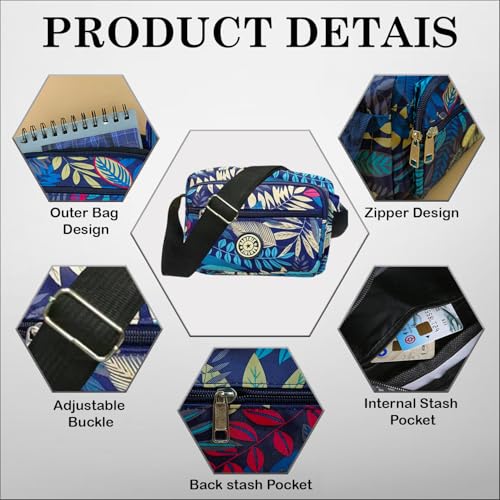 Image of MOMISY Women Mobile Messenger cellphone Bag Ladies Nylon Shoulder Cross Body Long Strap for College, Outing, Travelling, Work