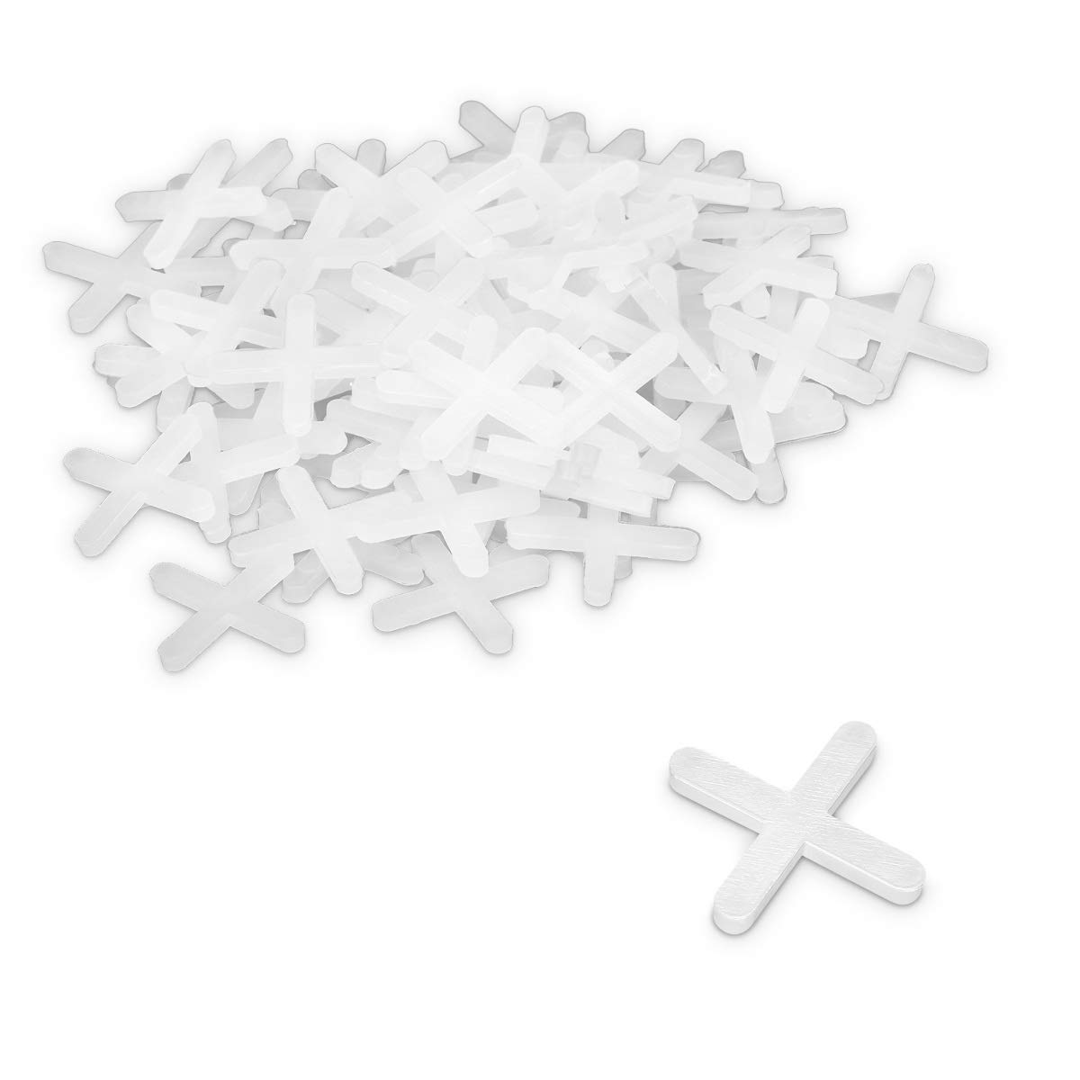 Navaris Distanziatori a Croce per Piastrelle - 100 Livellanti 3mm - 2/4 Mattonelle Spazio Fughe - Base Pavimentazioni Superfici Crocette Lunghe 3cm