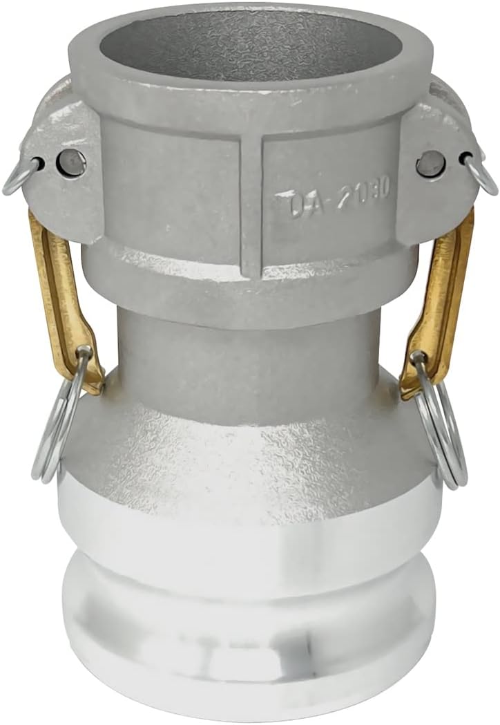 Gloxco Aluminum Type DA Cam and Groove Hose Fitting, Reducer, 2" Female Camlock x 3" Male Camlock (CAM-2030-DA-AL)