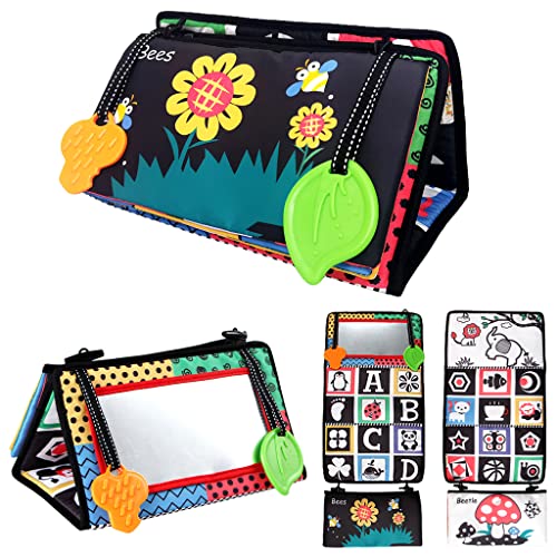 Image of KAKIBLIN Baby Mirror Toys Black and White High Contrast Toys for Toddlers Safe Sensory Teether Toys for Infants Activity Montessori Newborn Toys for 0-6 Months Baby, Elephant