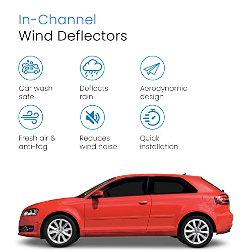 EdgeVisors Wind Deflectors Set Fits: Audi A3 MK2 8P 2003-2012 3 Door Hatchback 2pc - Image 4