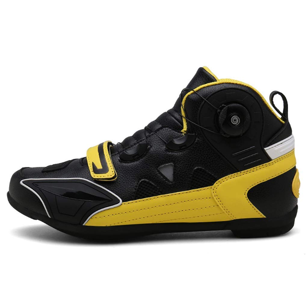 Sooiy Motorbike Boots Waterproof Touring Armoured Protection Scooter On-road Boot Zip Free Shoes Sport Motorcycle Shoes,2019,Yellow,38