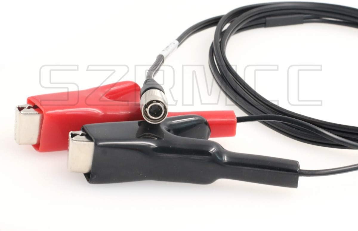 SZRMCC Car Battery Alligator Clips to Hirose 4 pin Male Power Cable for Trimble 5600 Geodimeter Spectra Precision Total Station (Straight)