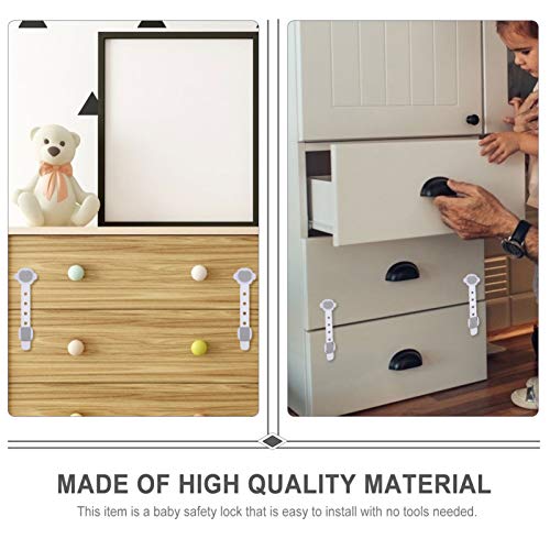 Mobestech 10 Unidades de Armário Com Fechadura de Segurança para Bebê Trava de Proteção Anti-Pinch L