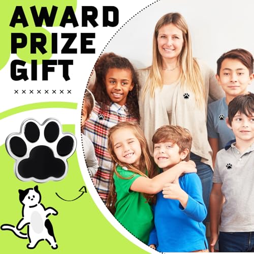 24 Pack Paw Award Lapel Pin Bulk Enamel Lapel Pins School Student Awards Cute Cat Dog Paw Print Badge Brooches Brooch Animal Badge for Students Teacher Employees Staff Team Gift3